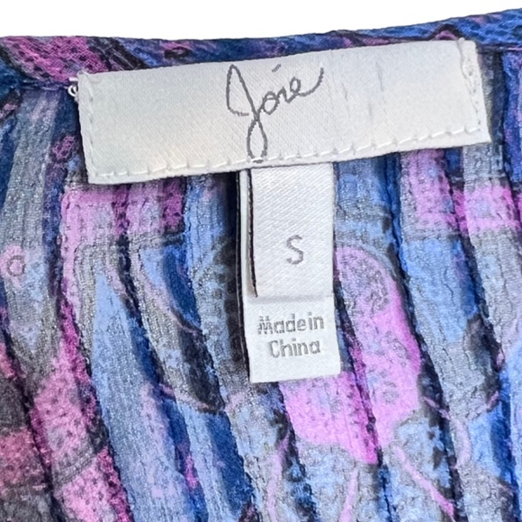 Joie Sheer 3/4 Sleeve Drawsstring Neck Boho Tunic Top - Picture 8 of 10